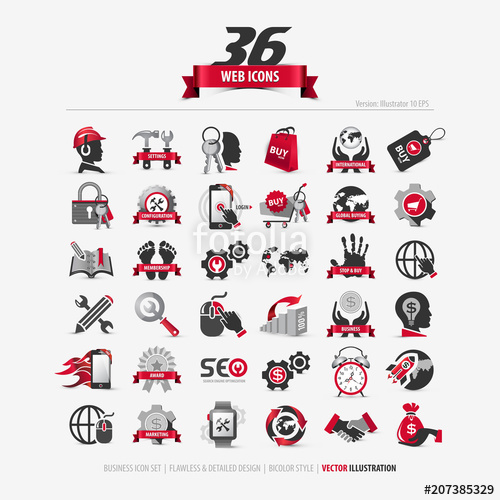 500x500 Business Icon Set Containing Web Elements For Website Templates