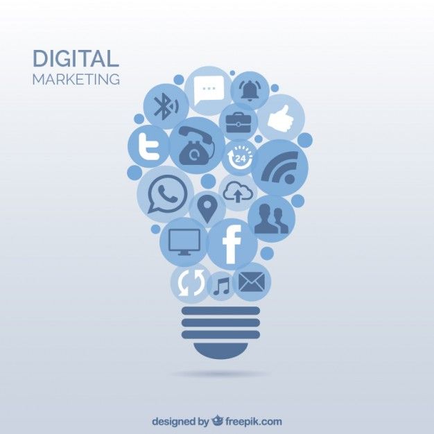 Digital Marketing Light Bulb Free Vector Logo 626x626 Digital Marketing Light Bulb Free Vector Logo