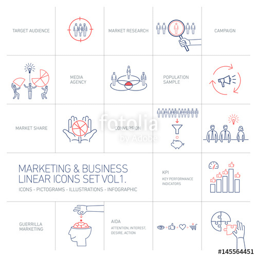 Vector Marketing And Business Icons Set Volume One Flat Design 500x500 Vector Marketing And Business Icons Set Volume One Flat Design