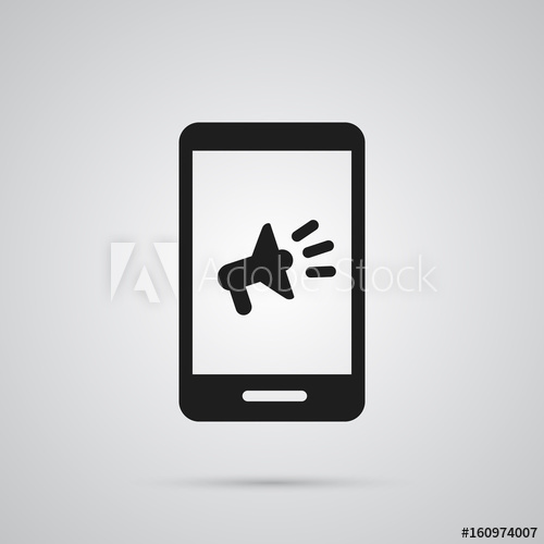 500x500 Isolated Mobile Icon Symbol On Clean Background Vector Marketing