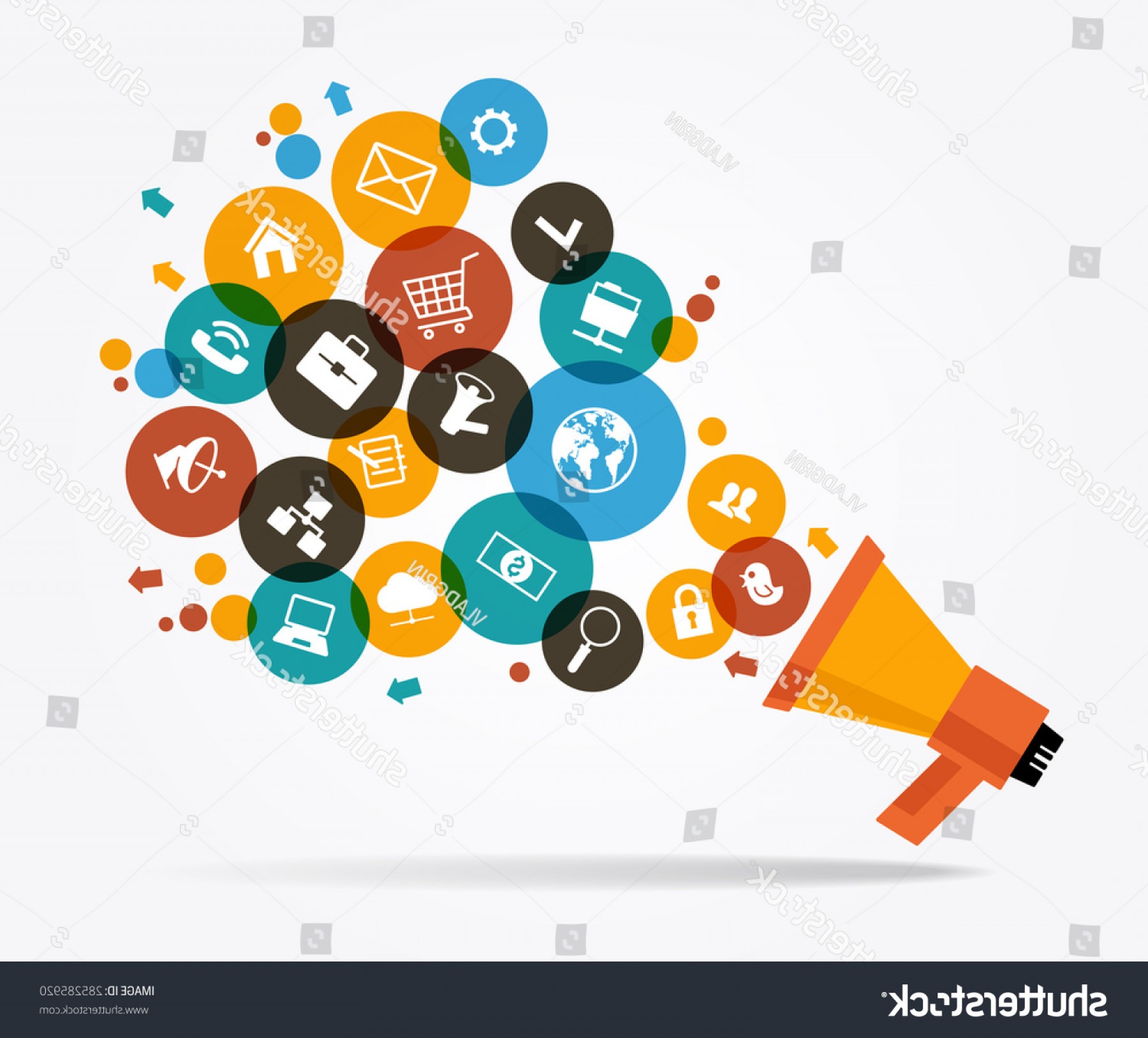 1800x1628 Marketing Promotion Concept Megaphone Surrounded