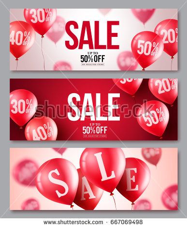 387x470 Sale Vector Balloons Banner Set Collections Of Flying Balloons