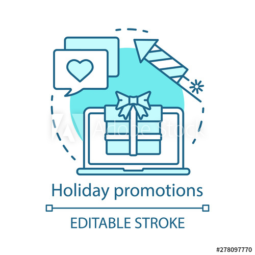 500x500 Holiday Promotions Turquoise Concept Icon Seasonal Promotional