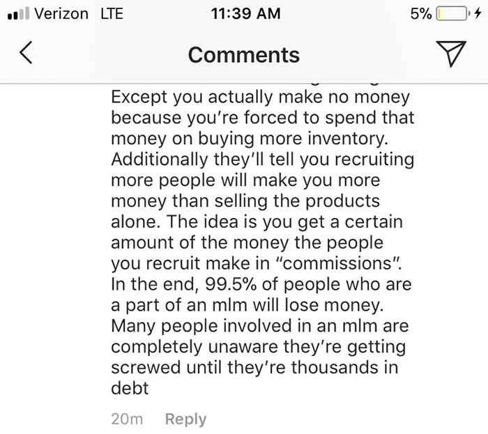 700x623 Guy Explains Pyramid Schemes With One Instagram Comment To Someone