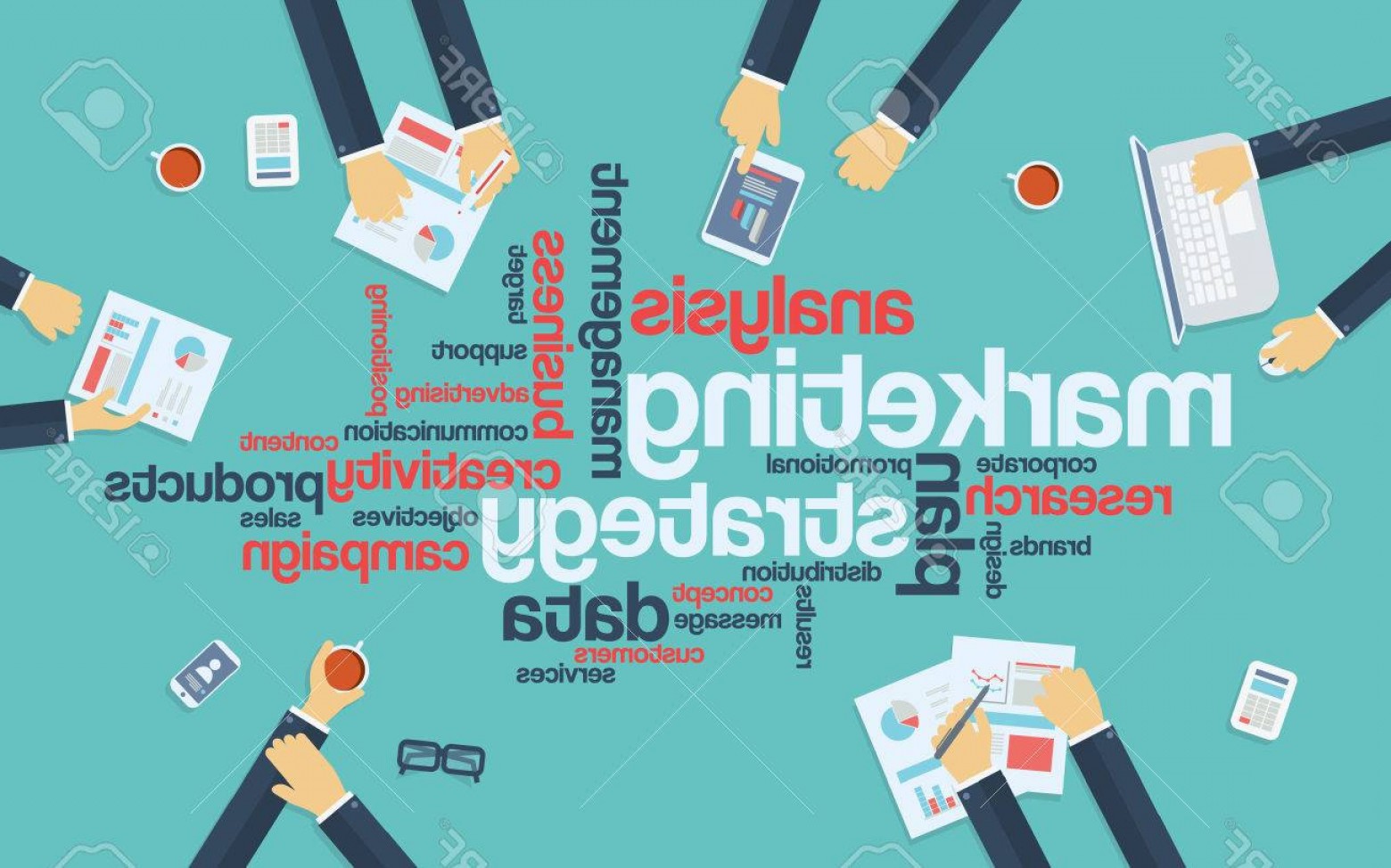 1560x974 Photostock Vector Marketing Strategy Concept Infographics Word