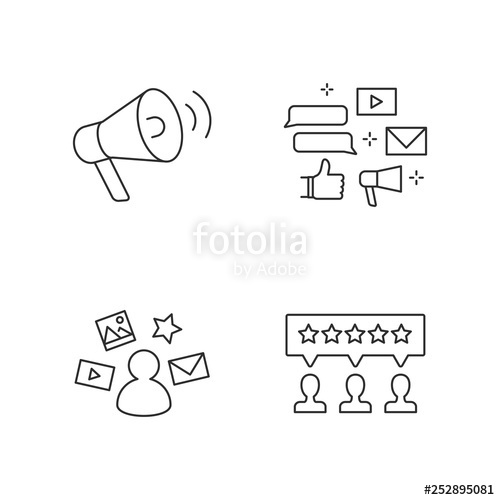 500x500 Promotion, Marketing, Social Media, User Reviews Vector Icons