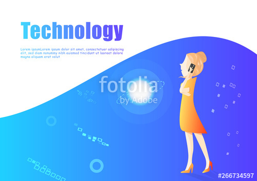 Business Woman Vector, Marketing And Digital Technology Character 500x353 Business Woman Vector, Marketing And Digital Technology Character