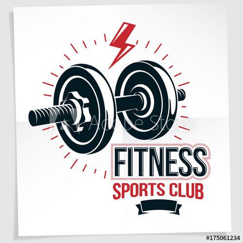 500x500 Fitness Center Vector Marketing Banner Made Using Disc Weight