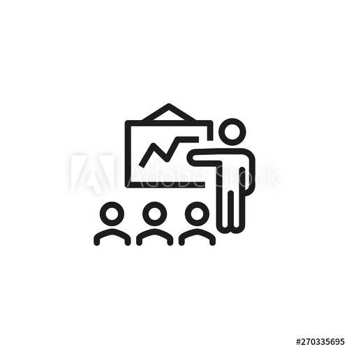 500x500 Business Presentation Line Icon Conference, Couching, Seminar