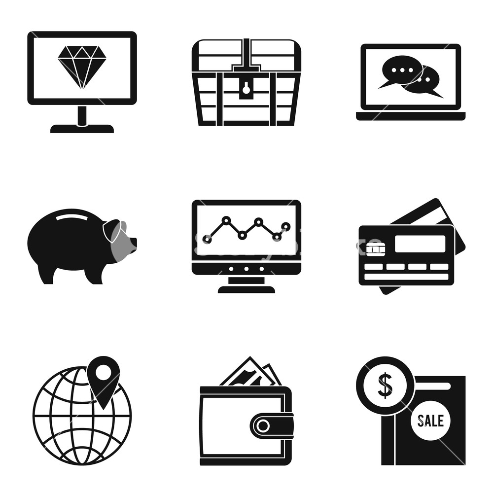 1000x1000 Marketplace Icons Set Simple Set Of Marketplace Vector Icons