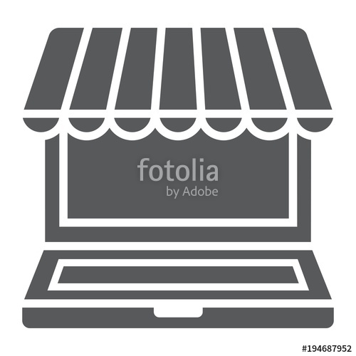 500x500 Marketplace Online Glyph Icon, E Commerce And Marketing, Online