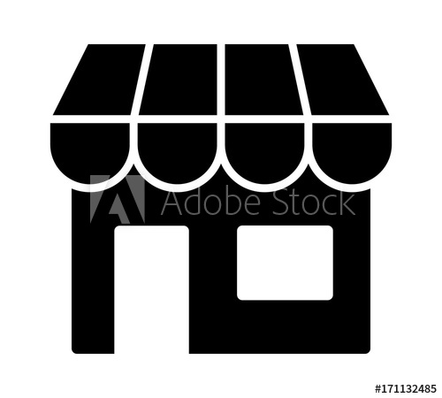 500x450 Online Store Marketplace Or Ecommerce Shop Flat Vector Icon