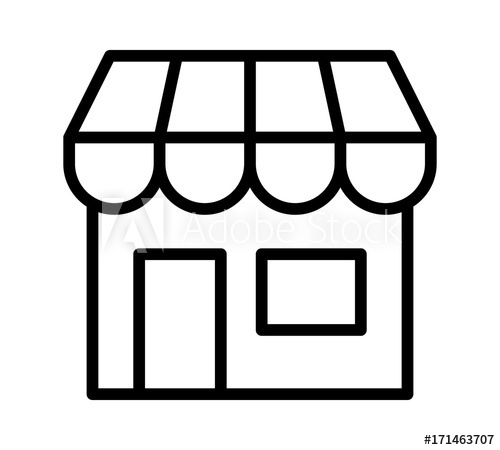Online Store Marketplace Or Ecommerce Shop Line Art Vector Icon 500x450 Online Store Marketplace Or Ecommerce Shop Line Art Vector Icon