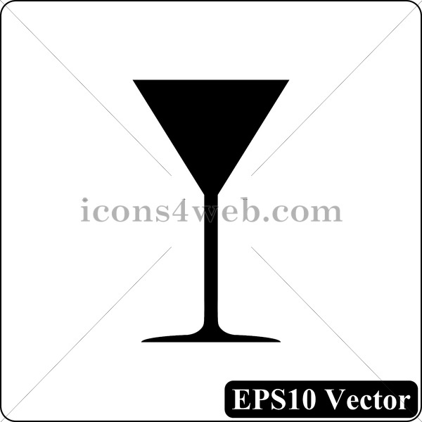 600x600 Martini Glass Black Icon Vector
