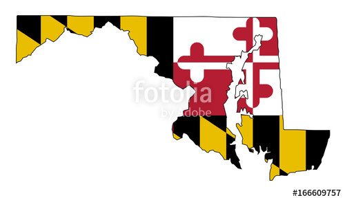 500x291 Maryland Outline Map And Flag Stock Image And Royalty Free Vector