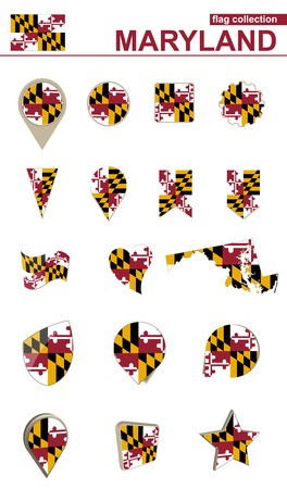 264x450 Maryland Flag Collection Big Set For Design Vector Illustration