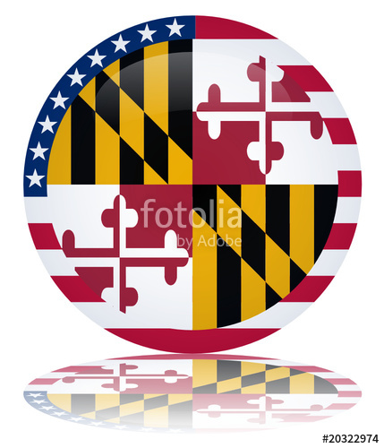 429x500 Maryland State Round Flag Button