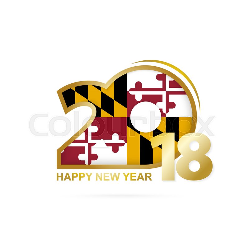 800x800 Year With Maryland Flag Pattern Stock Vector Colourbox
