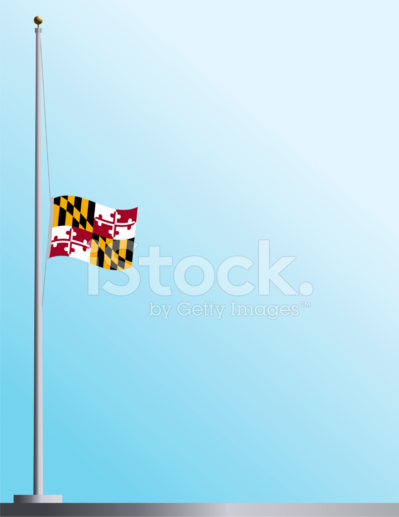 791x1024 Flag Of Maryland At Half Staff Stock Vector