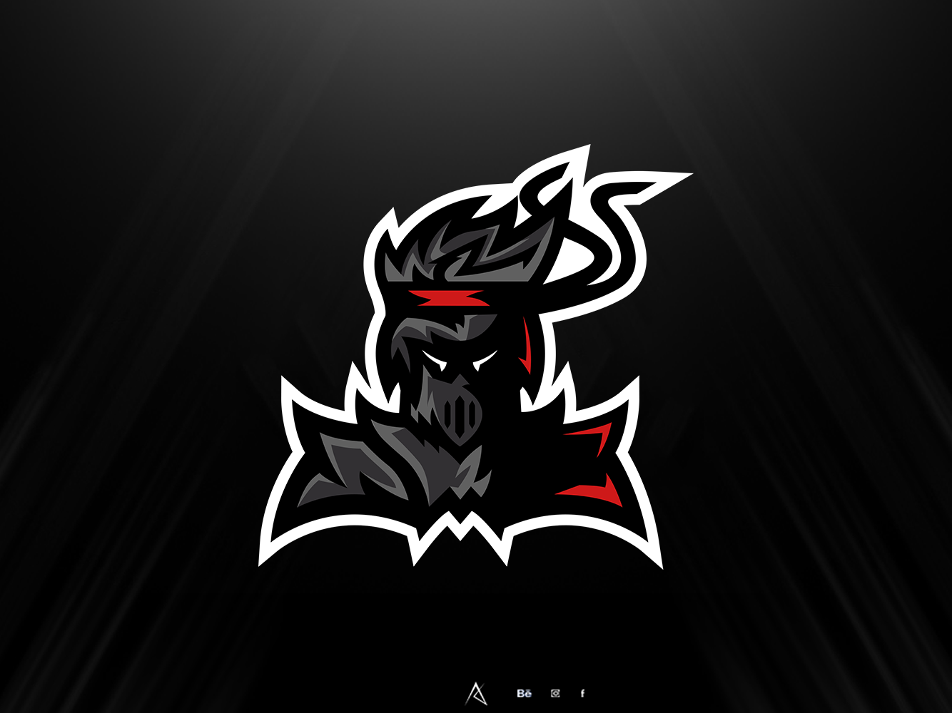 1334x1000 Ninja Knight Mascot Logo