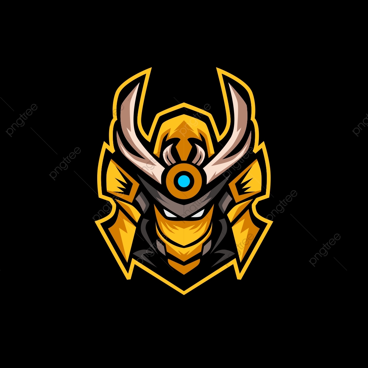 1200x1200 Orange Samurai Esports Logo For Gaming Mascot Or Twitch