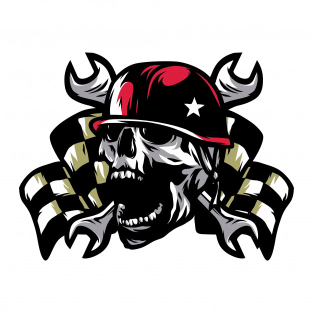 626x626 Ghost Rider Skull Road Biker Vector Mascot Illustration Vector