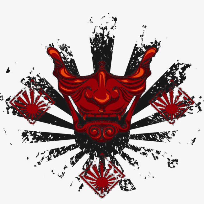 650x651 Red And Black Mask Vector Warrior, Red, Samurai Vector, Japan Png