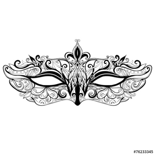 500x500 Beautiful Vector Mask Illustration Isolated On White Background