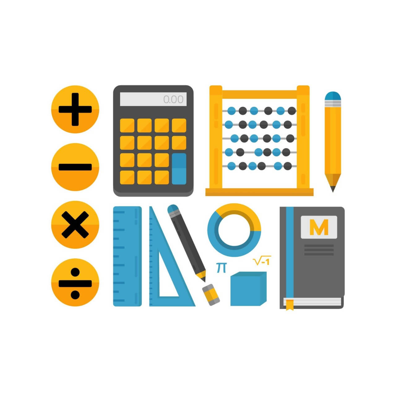 1280x1280 Free Vector Math Icons