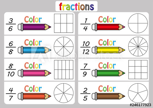 500x354 Fractions Worksheet, Fraction Review, Fraction Practice