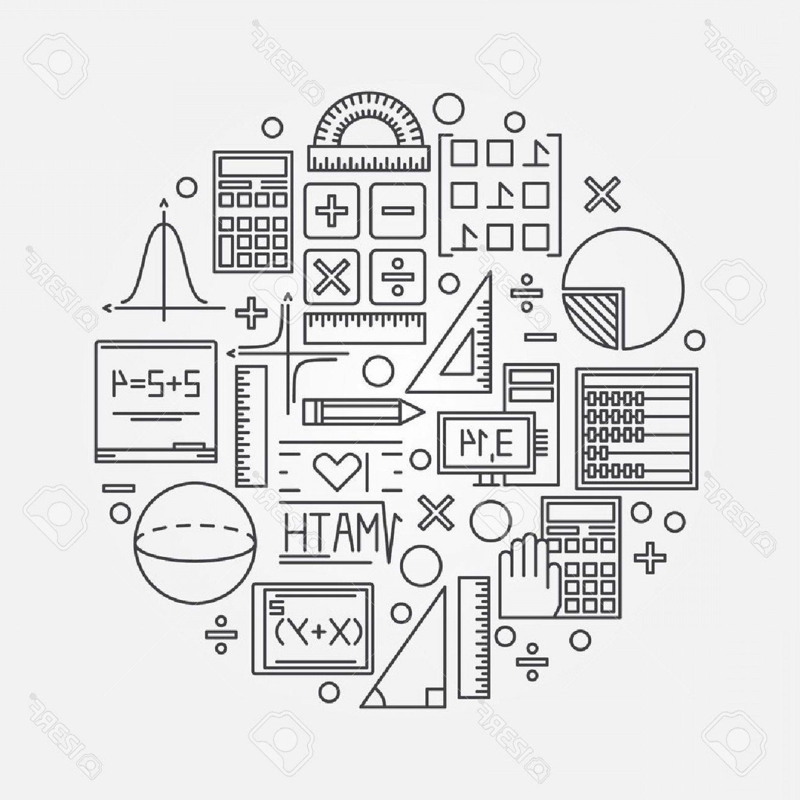 1560x1560 Photostock Vector Math Linear Illustration Vector Mathematics