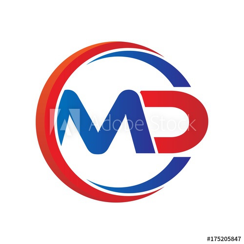 Md Logo Vector Modern Initial Swoosh Circle Blue And Red 500x500 Md Logo Vector Modern Initial Swoosh Circle Blue And Red