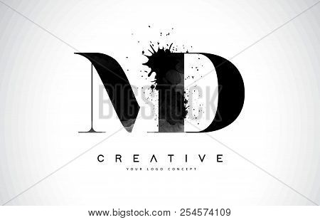 Md M D Letter Logo Design With Black Ink Watercolor Splash 450x309 Md M D Letter Logo Design With Black Ink Watercolor Splash