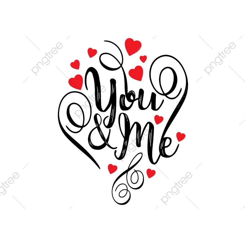 800x800 You And Me Typographic With White Background, Illustration, Label