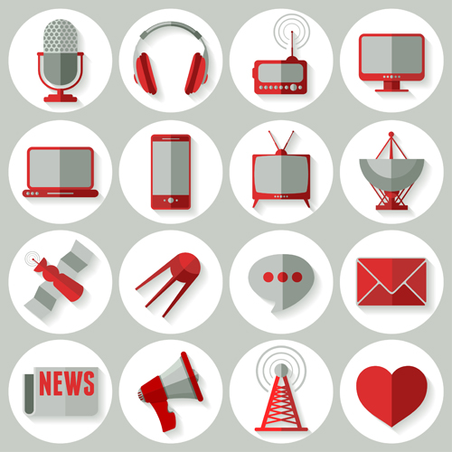 500x500 Social Media Icons Red Style Vector Free Download