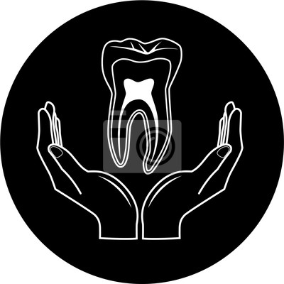 400x400 Vector Icono De Los Dientes Blanco Y Negro
