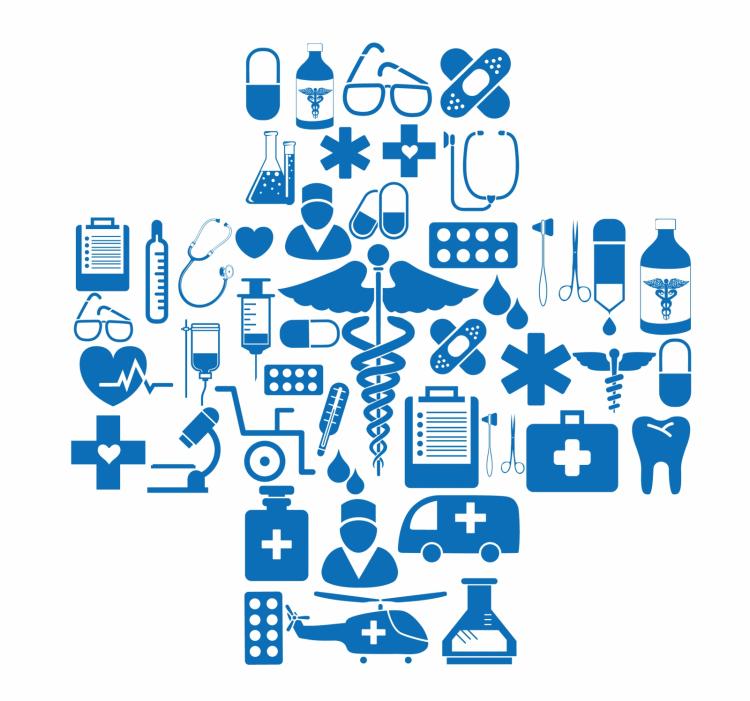 750x701 Medical Icons In Cross Shape