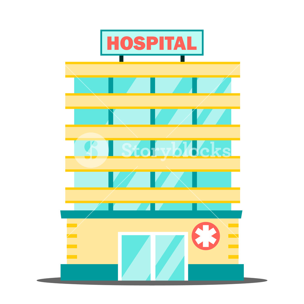 1000x1000 Hospital Building Vector Medical Concept Facade Ambulance