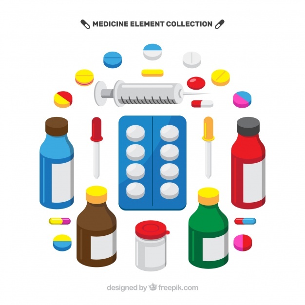 626x626 Medicine Elements Background In Flat Style Vector Free Download