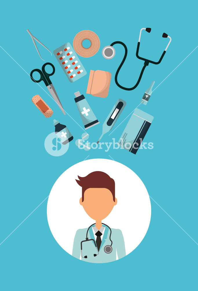 683x1000 Medical Health Doctor Instruments Medicine Vector Illustration