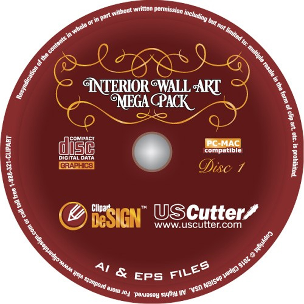 1000x1000 Interior Wall Art Mega Pack Clipart Designs, Over Vector