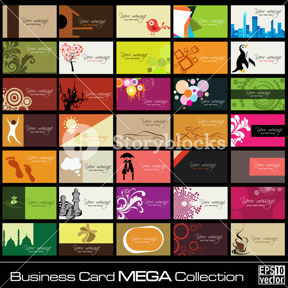1000x1000 Mega Collection Abstract Business Cards Set In Various Concepts