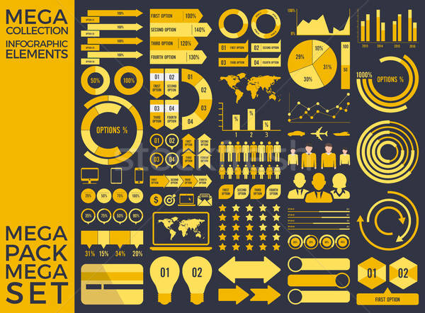 600x442 Mega Collection And Mega Set Infographic Elements Vector Design