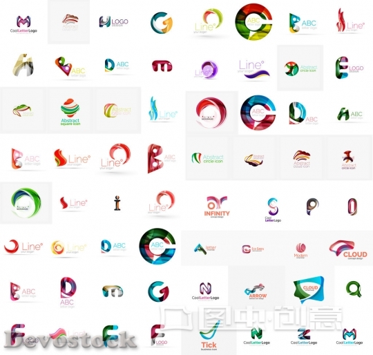 540x514 Vector Abstract Company Logo Mega Collection, Type Letters