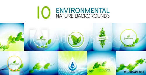 500x258 Vector Mega Collection Of Green Concepts, Leaf Icons, Summer