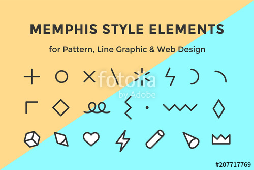 Memphis Style Elements Set Of Memphis Design Elements, Line 500x334 Memphis Style Elements Set Of Memphis Design Elements, Line
