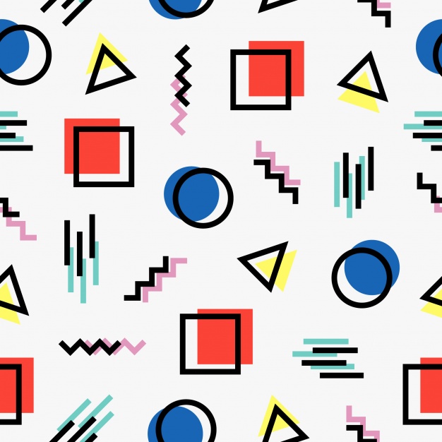 Memphis Style Pattern Design Vector Free Download 626x626 Memphis Style Pattern Design Vector Free Download