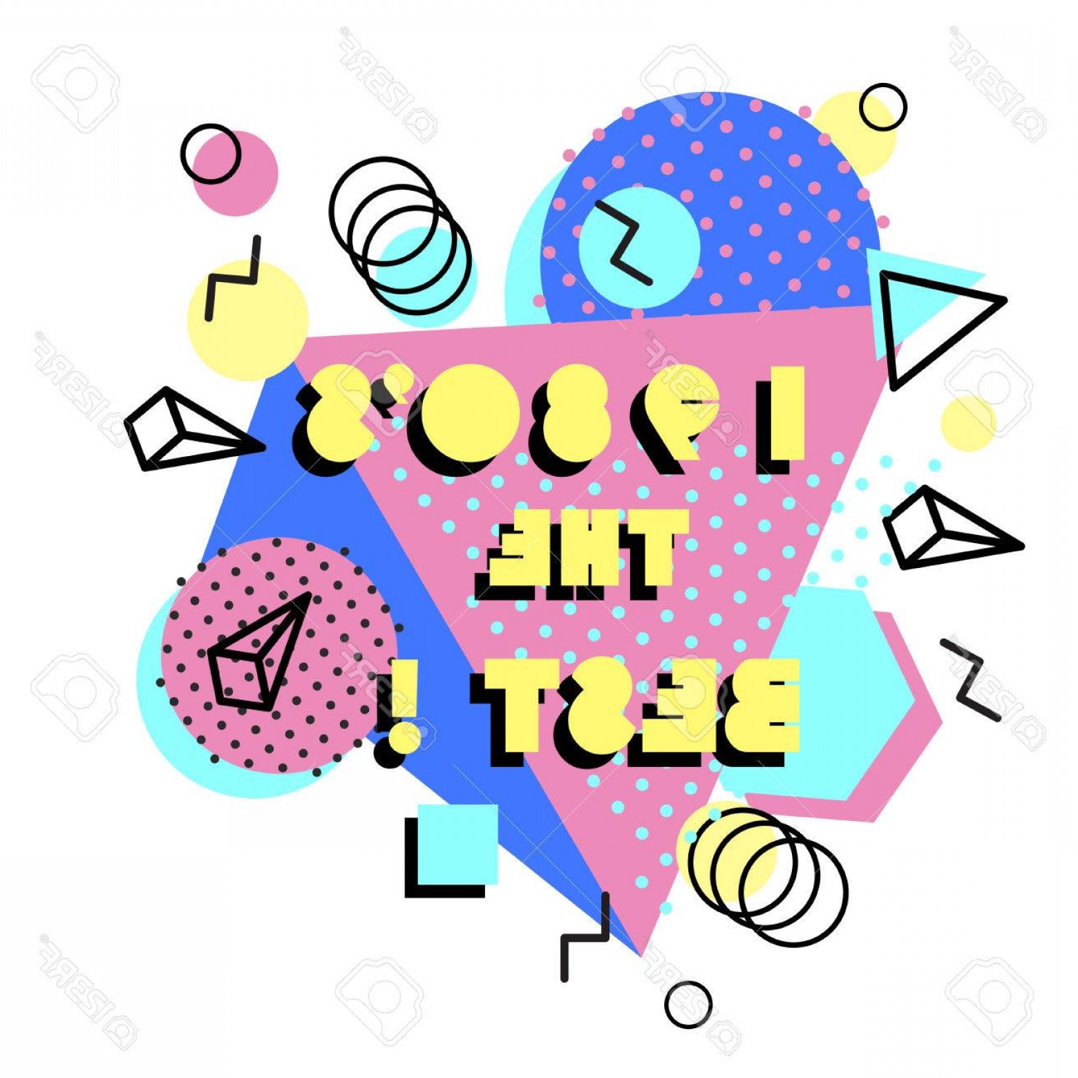 Photostock Vector Memphis Trendy Design With Geometric Shapes 1560x1560 Photostock Vector Memphis Trendy Design With Geometric Shapes