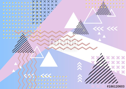 Memphis Background Geometric Abstract Elements On Blue And Pink 500x354 Memphis Background Geometric Abstract Elements On Blue And Pink