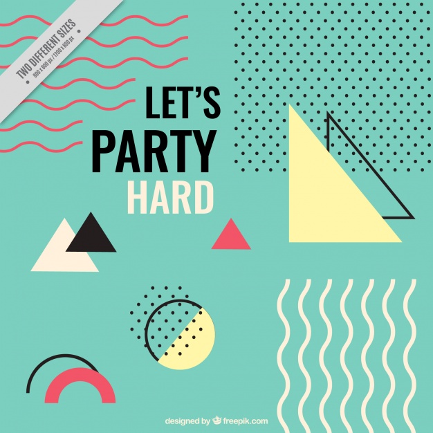 Memphis Party Background Vector Free Download 626x626 Memphis Party Background Vector Free Download